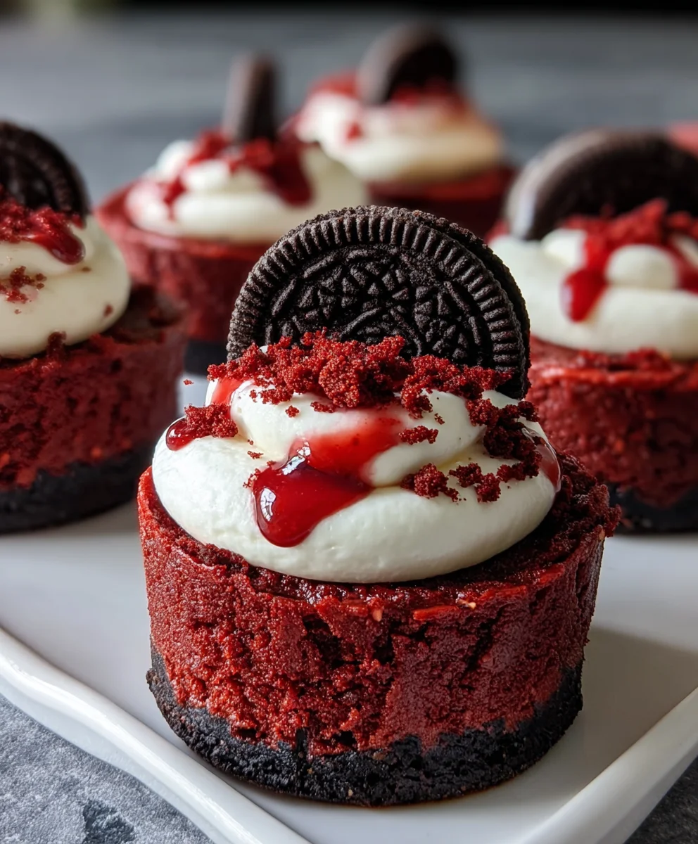 Mini Red Velvet Oreo Cheesecakes-Decadent Treat