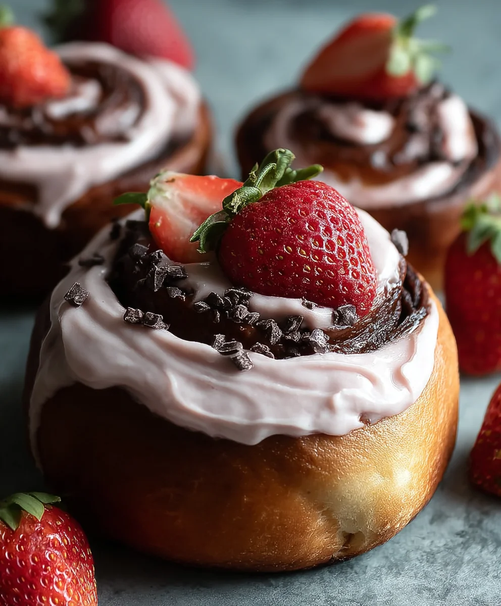 Delicious Chocolate Rolls Strawberry Frosting Recipe
