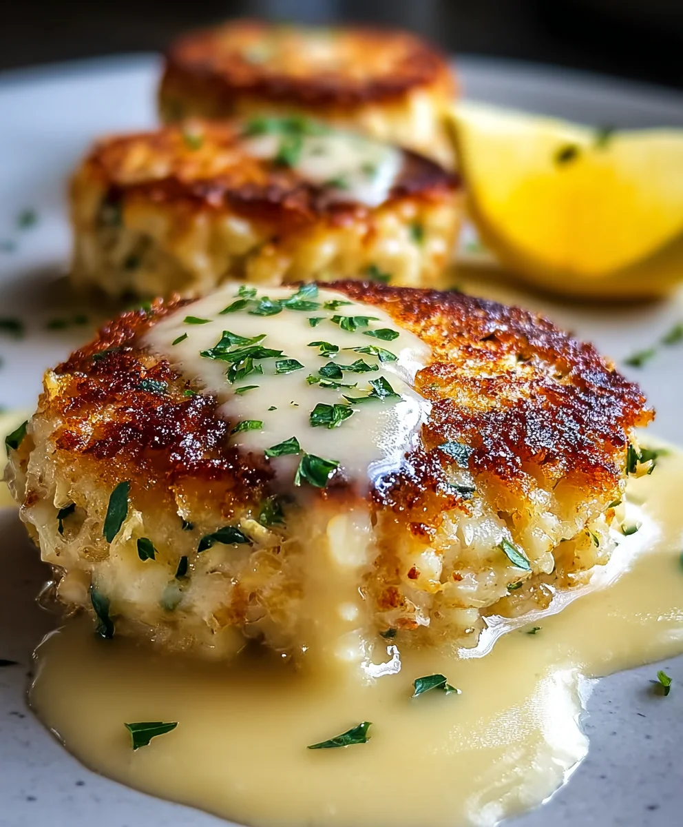 Cheddar Bay Crab Cakes Lemon Butter Drizzle