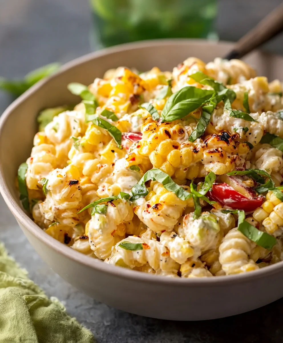 Creamy Street Corn Pasta Salad-Flavor Burst