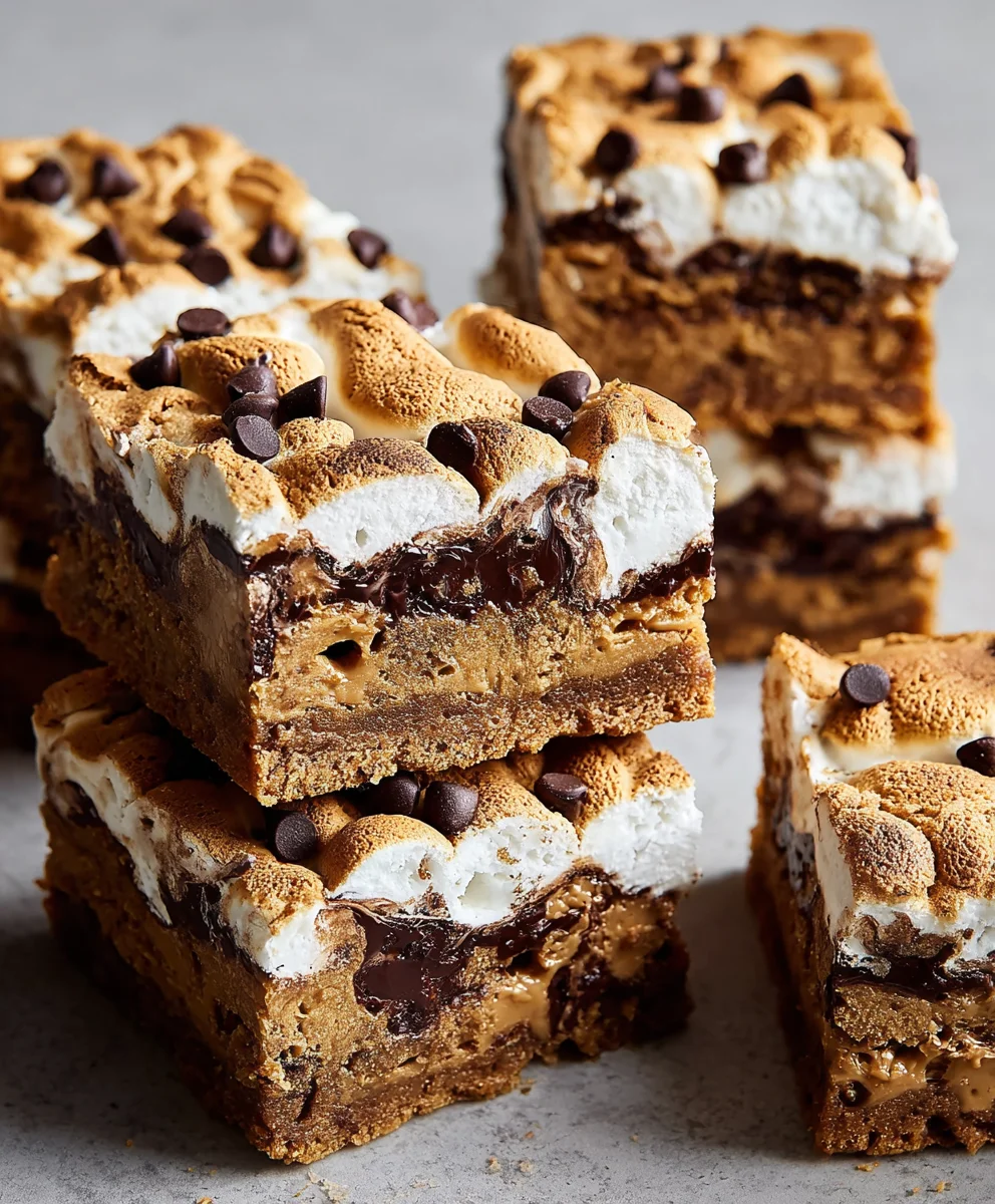 Peanut Butter Smores Blondies-Easy Dessert Recipe