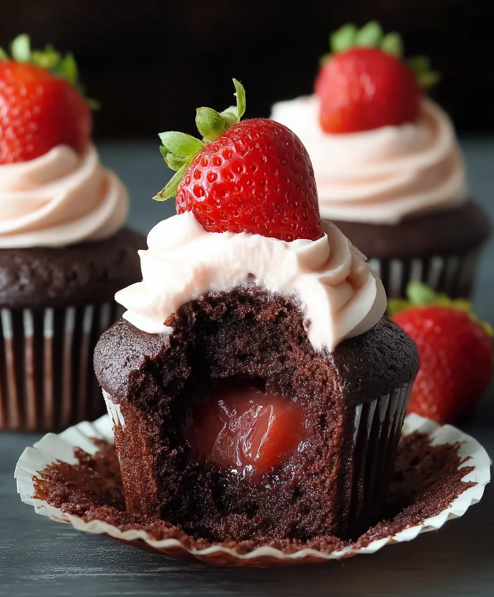 Decadent Chocolate Strawberry Cupcakes Recipe