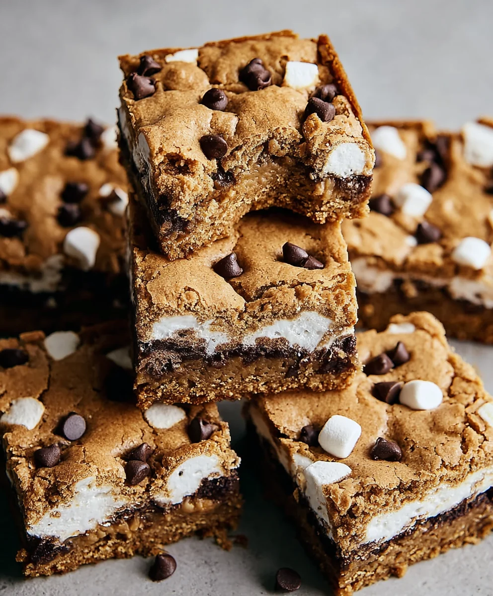 Peanut Butter Smores Blondies-Easy Dessert Recipe
