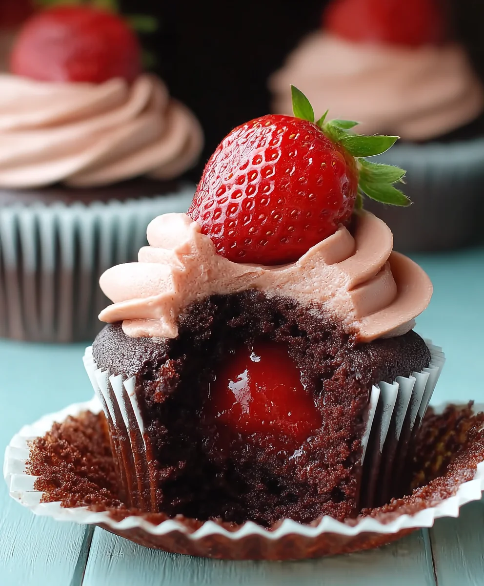 Decadent Chocolate Strawberry Cupcakes Recipe