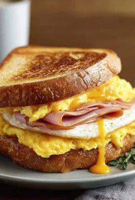 Egg and Beef Beef Ham Breakfast Sandwich