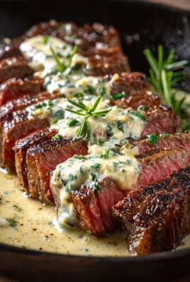 Garlic Butter Steak With Parmesan Cream Sauce