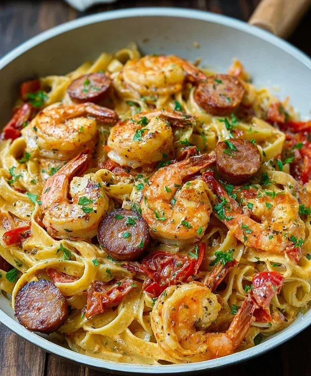 Creamy Cajun Shrimp Pasta with Sausage