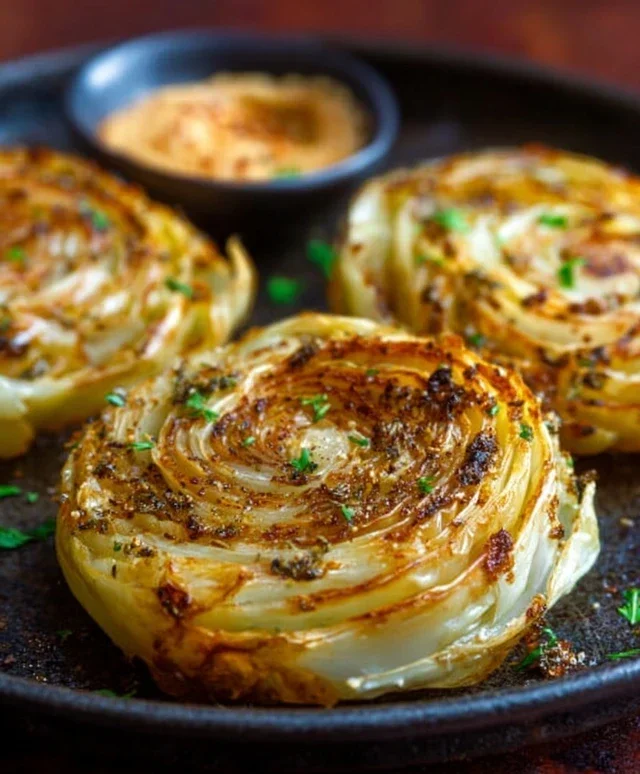 Oven Roasted Garlic Cabbage Steaks