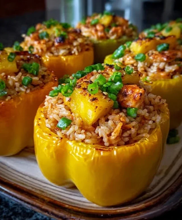 Teriyaki Pineapple Chicken and Rice Stuffed Peppers: A Sweet and Savory Meal