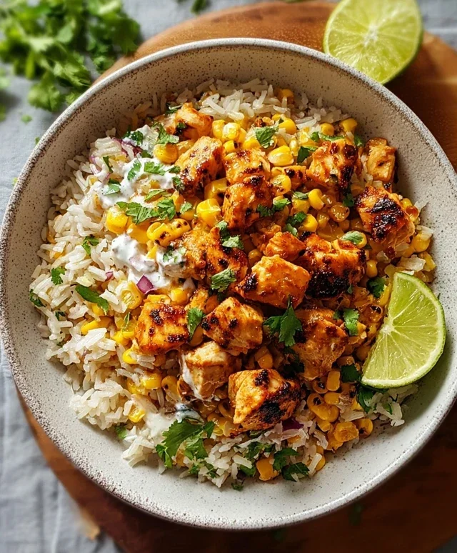 Street Corn Chicken Rice Bowl