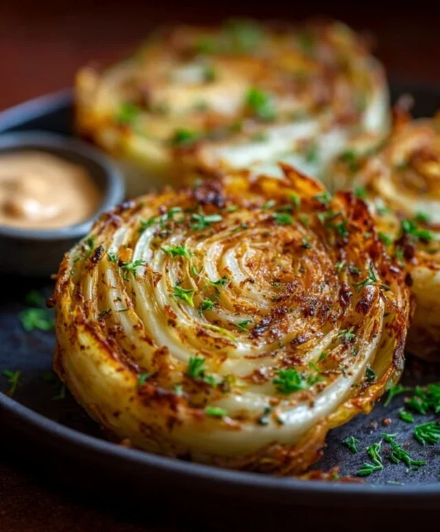 Oven Roasted Garlic Cabbage Steaks