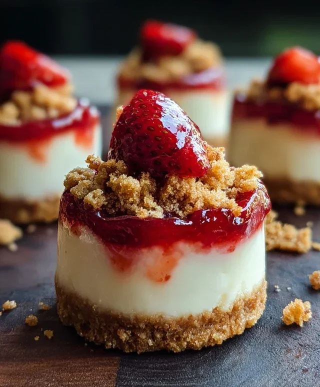 Mini Strawberry Crunch Stuffed Cheesecake