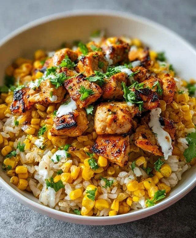 Street Corn Chicken Rice Bowl