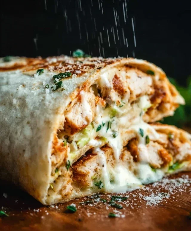 Cheesy Garlic Chicken Wraps