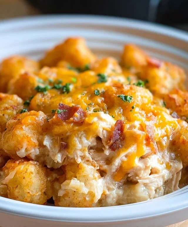 Crock Pot Chicken Tater Tot Casserole