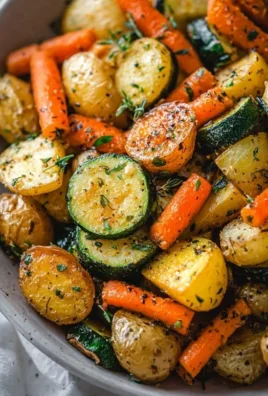 Garlic Herb Roasted Potatoes Carrots and Zucchini