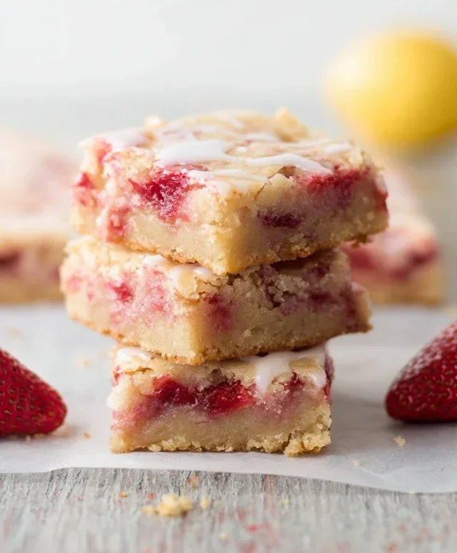 Strawberry Lemon Blondies