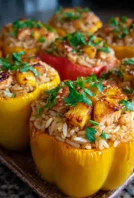 Teriyaki Pineapple Chicken and Rice Stuffed Peppers: A Sweet and Savory Meal