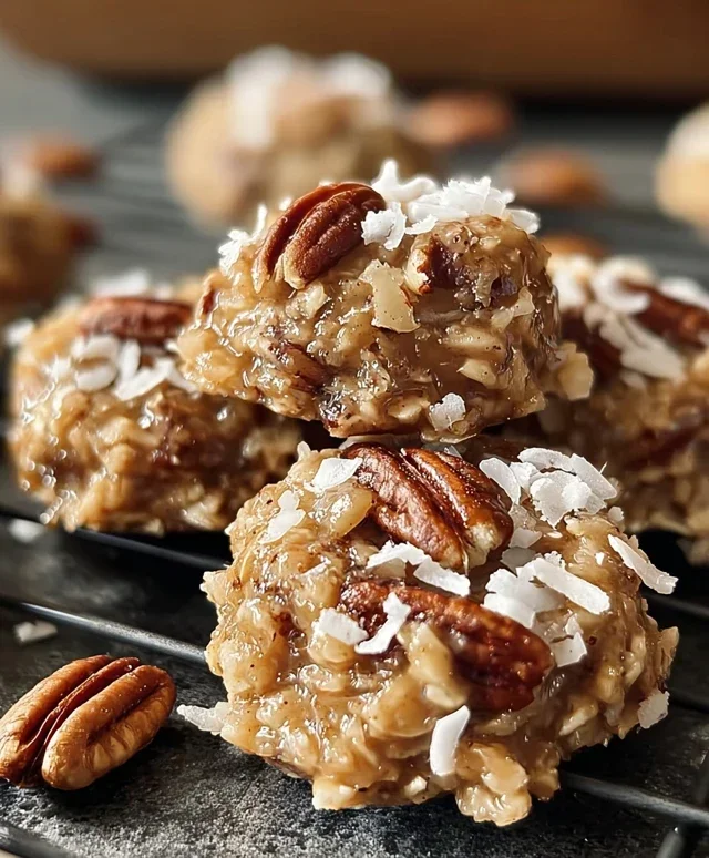 No Bake Pecan Coconut Praline Cookies