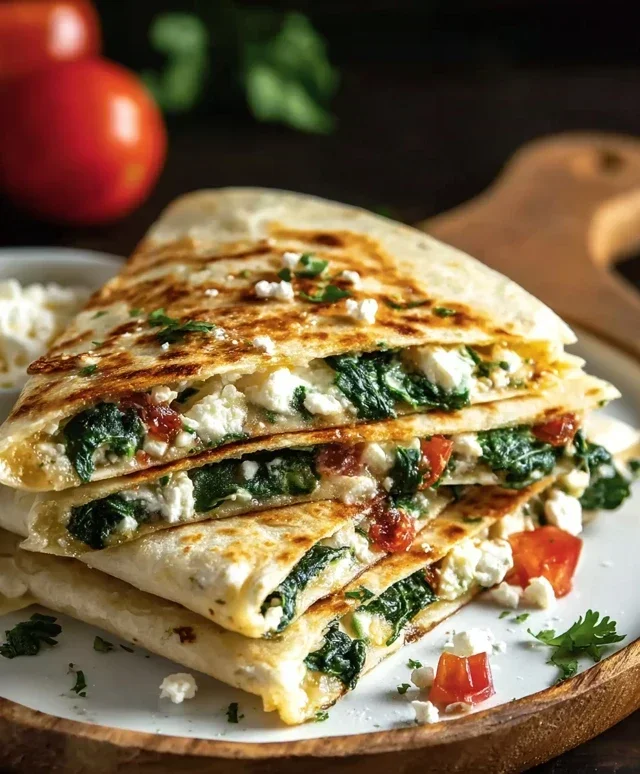 Spinach and Feta Quesadillas