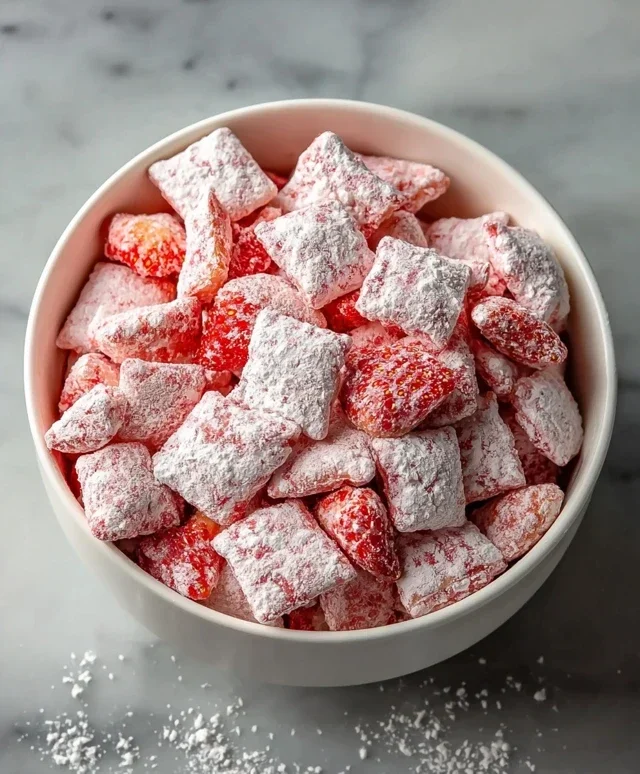 Easy Strawberry Shortcake Puppy Chow