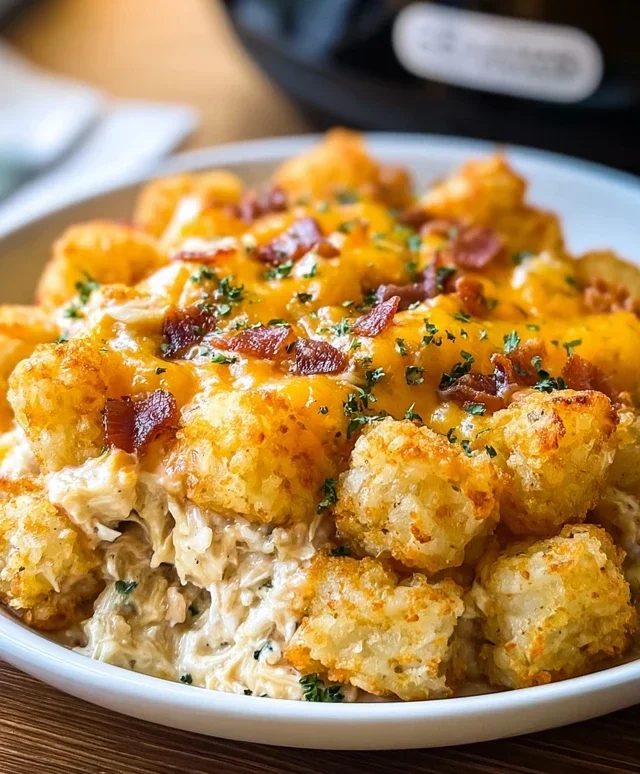 Crock Pot Chicken Tater Tot Casserole