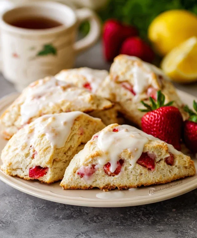 Strawberry Lemon Cream Scones