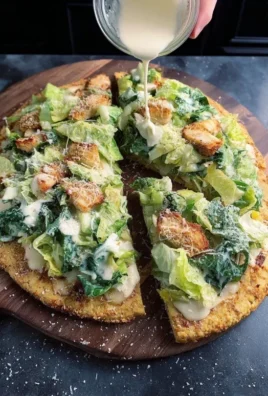 Viral Chicken Crust Caesar Salad Pizza