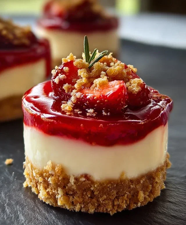 Mini Strawberry Crunch Stuffed Cheesecake