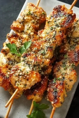 Ranch Garlic Parmesan Chicken Skewers