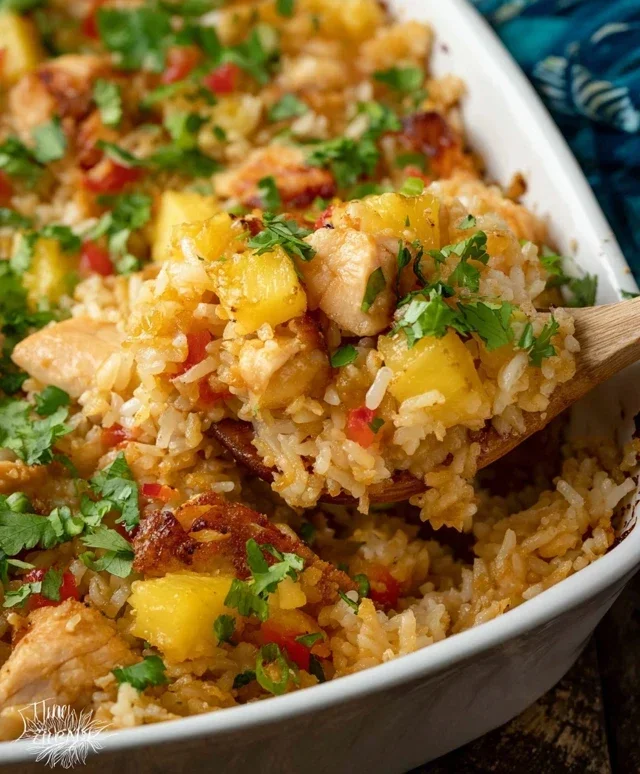 Aloha Pineapple Chicken Rice Casserole