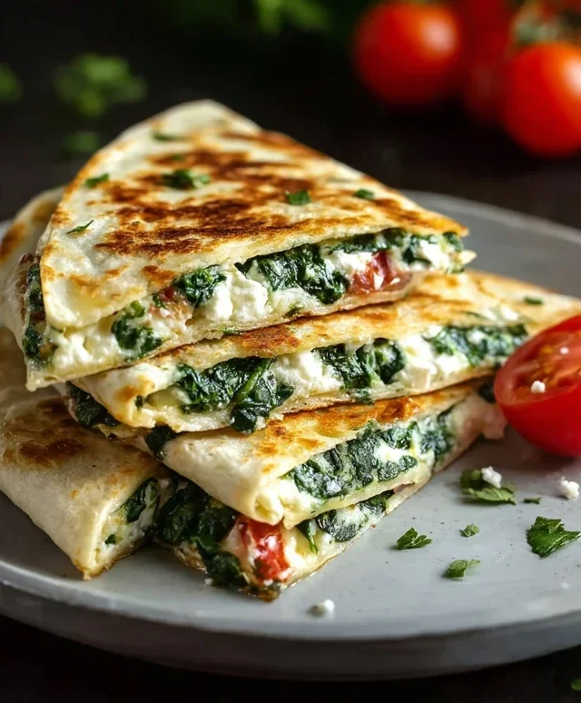 Spinach and Feta Quesadillas