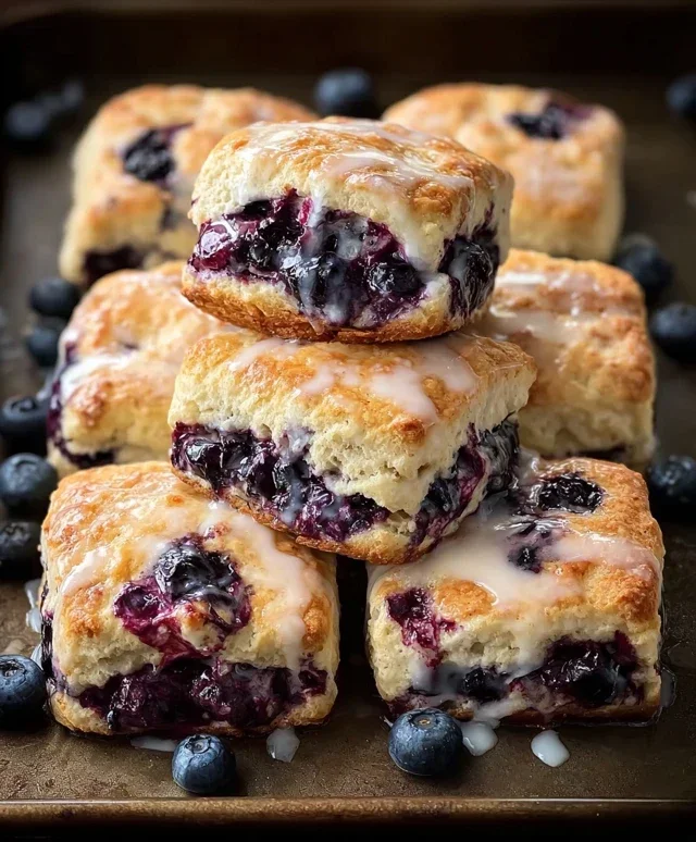 Glazed Blueberry Butter Swim Biscuits