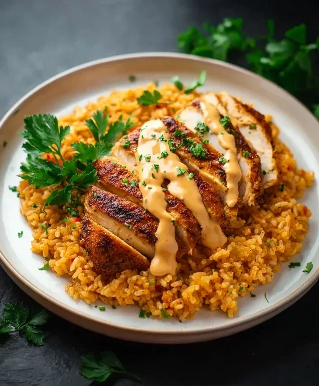 High Protein Creamy Cajun Chicken Rice