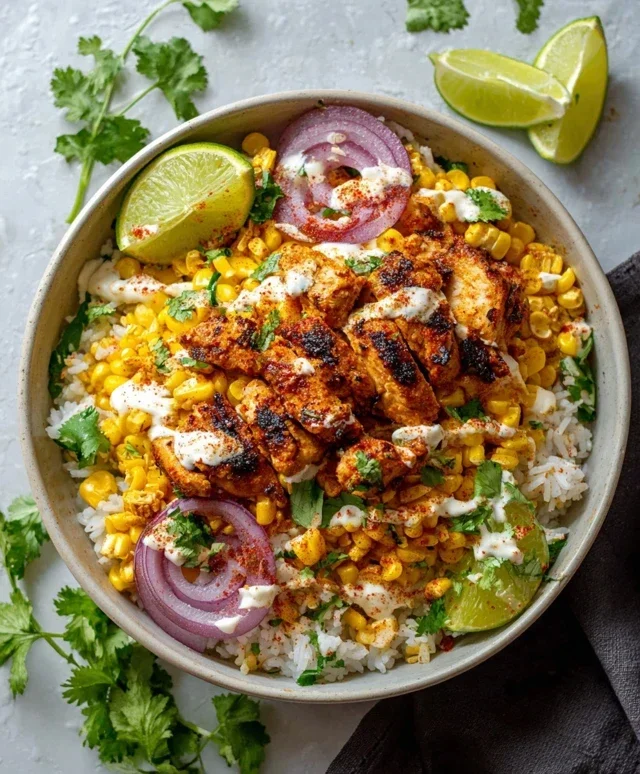 Street Corn Chicken Rice Bowl