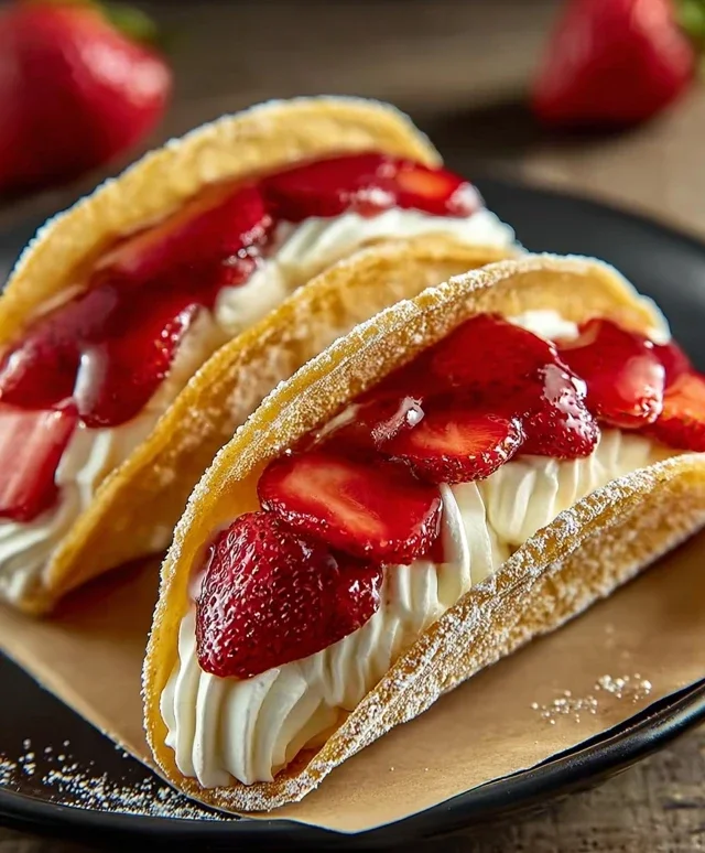 Strawberry Cheesecake Dessert Tacos