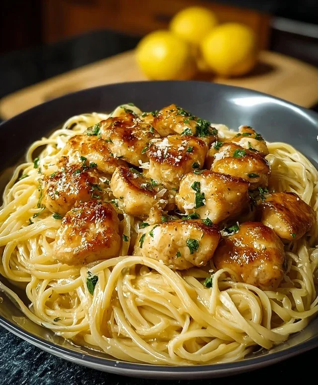 Lemon Chicken with Parmesan Linguine