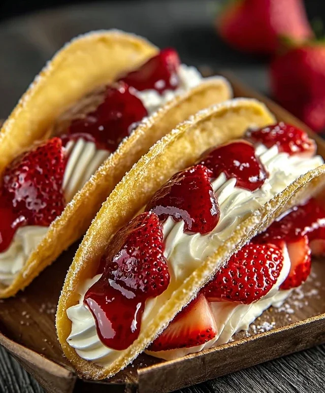 Strawberry Cheesecake Dessert Tacos
