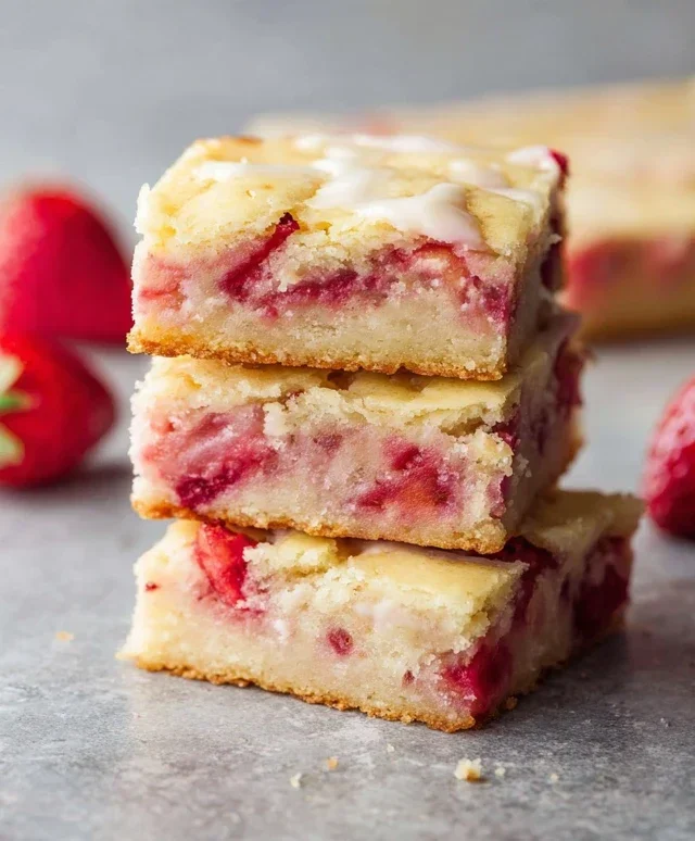 Strawberry Lemon Blondies