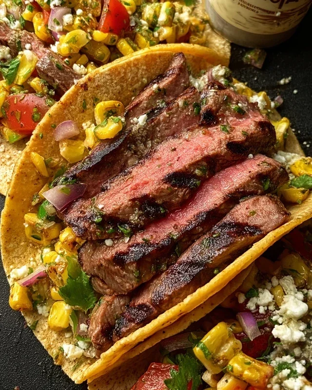 Grilled Elote Steak Tacos