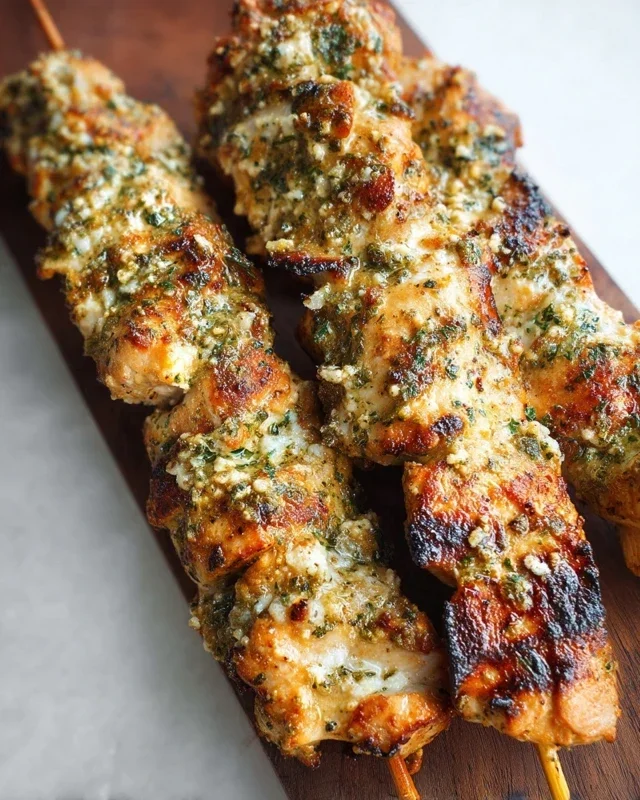 Garlic Parmesan Chicken Skewers