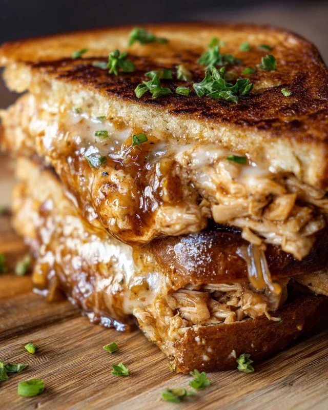 BBQ Chicken Grilled Cheese Sandwich
