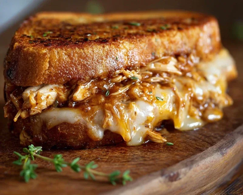 BBQ Chicken Grilled Cheese Sandwich