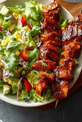 BBQ Chicken Skewer Salad