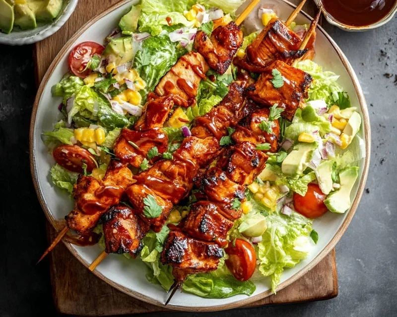 BBQ Chicken Skewer Salad