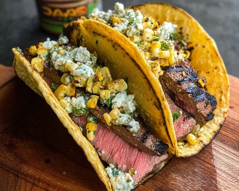 Grilled Elote Steak Tacos