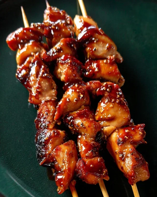 Sticky Bourbon Extract Extract Chicken Skewers