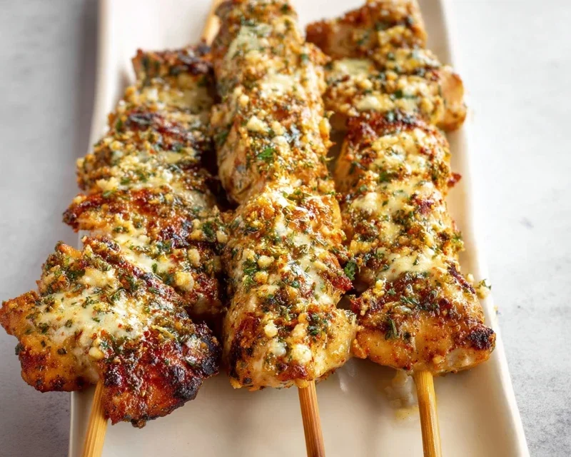 Garlic Parmesan Chicken Skewers