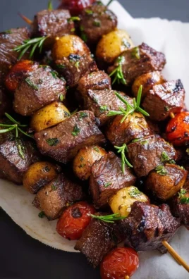 Rosemary Garlic Steak Kebabs