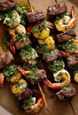 Surf and Turf Kabobs with Chimichurri Sauce